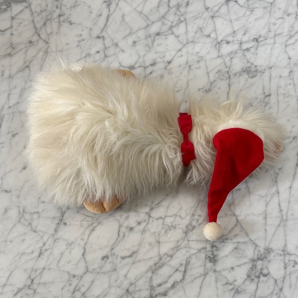 GANZ googles Heritage Collection White Fluffy Platypus Stuffie Santa Hat